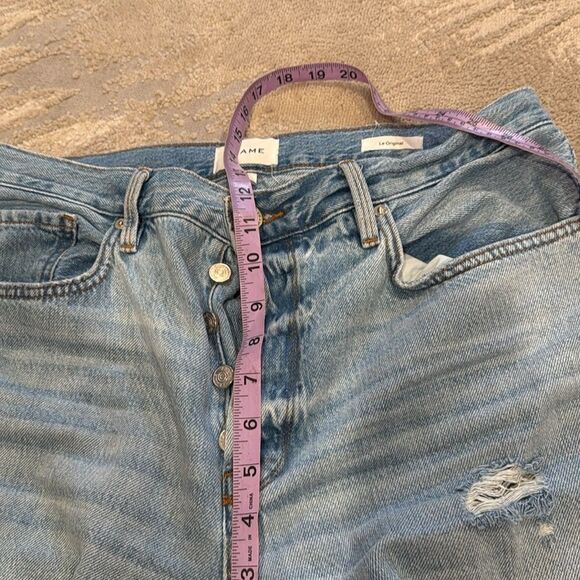 Frame Le Original Straight Leg Jeans distressed high waist size 32 button fly - Picture 4 of 7